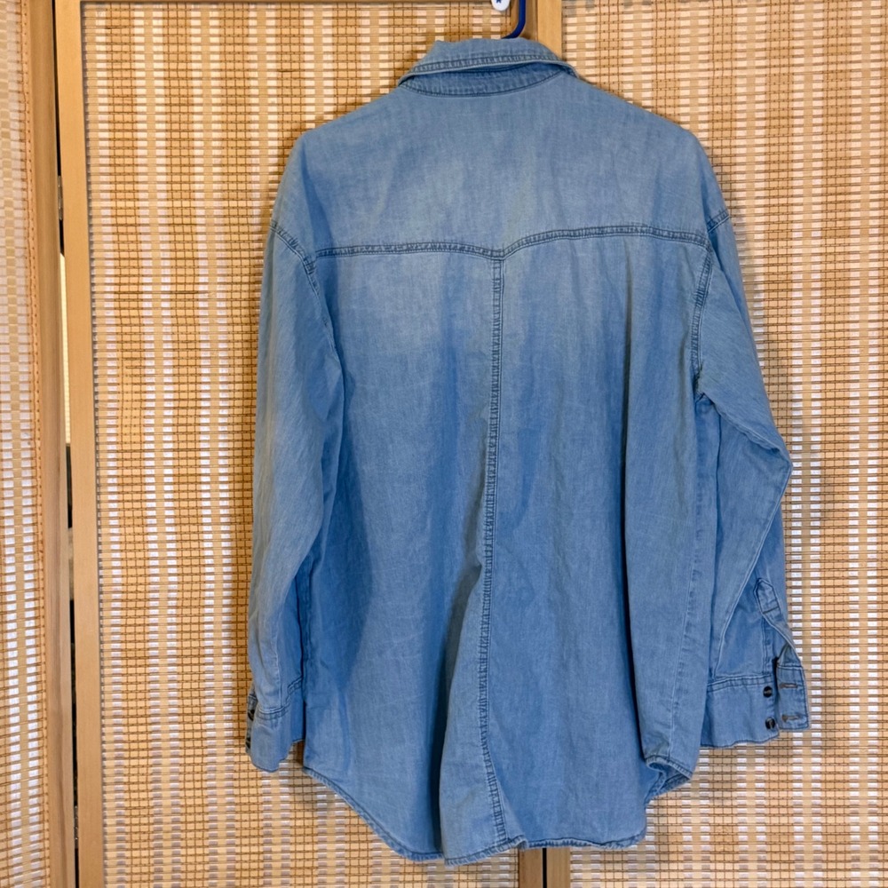 Sofia Jeans by Sofia Vergara Denim Button Down Shirt Light Wash Cotton Large - Picture 3 of 9